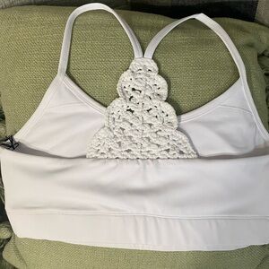 CARBON 38‎ STR WHITE MACRAME SPORTS BRA TOP M